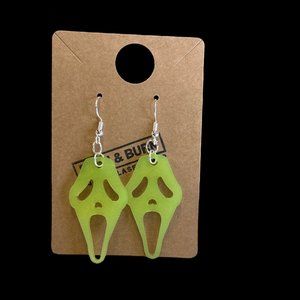 Glow in the dark dangling screamers with gold colored hooks